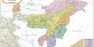 Ziemeļaustrumu Indija karte